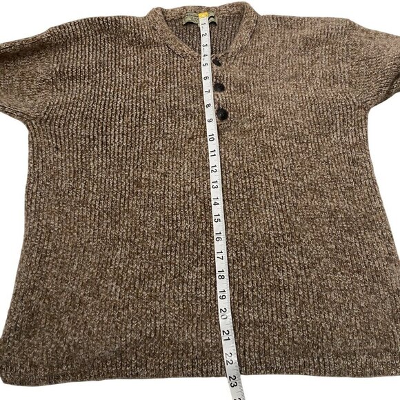 Peruvian Link Alpaca Collection Brown Henley Sweater M 100% Alpaca Knit Pullover - Picture 8 of 9